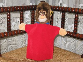 Steiff Chimpanzee Monkey Hand Puppet Red Body 6460/27 IDS