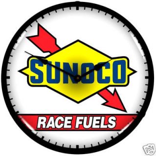 SUNOCO RACE FUELS CLASSIC STYLE BACK LIGHTED CLOCK