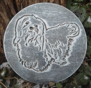 plastic plaque mold Dog Maltese /Shih Tzu garden ornament casting