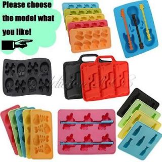 3D Guitar Fish Brain Ring shape Ice Cube Mold Mould Tray Jelly Maker