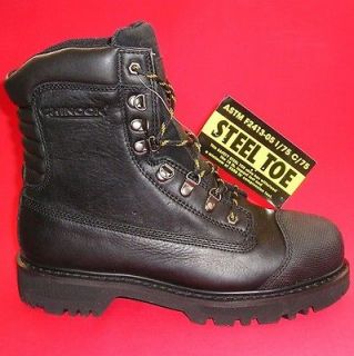 NEW Mens CHINOOK TARANTULA Black Leather STEEL TOE Safety Work Boots