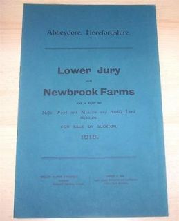 1918 PROPERTY FARM SALE For ABBEYDORE HEREFORSHIRE