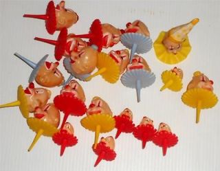 LOT OF 20 BIRTHDAY CIRCUS CLOWN PLASTIC PICKS Cake Toppers Decoration