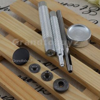 10/12.5/15/17m m Black Snap Fasteners Press Studs Poppers Sewing