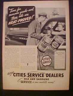 1939 Cities Service Dealers KoolMotor~Car Motor Oil Can~Gas Glass