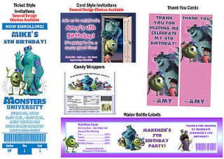Monsters Inc. Inc 2 Movie ~ Birthday Party Ticket Invitations