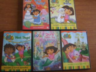 Dora The Explorer DVD Lot of 5 Diego Lost Toys Mermaids Nick JR