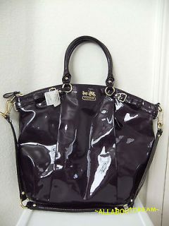 428 NWT COACH Madison Patent Leather Lindsey Satchel Bag Purse 18627