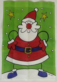SANTA CLAUS GARDEN FLAG Christmas Decoration Applique 12.5x18