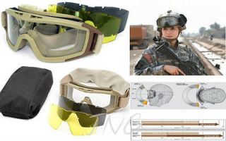 DESERT STORM 3 COLOUR LENS AIRSOFT PAINTBALL SNIPER PROTECTIVE GOGGLES