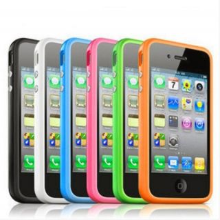 Bumper Frame Silicone Skin Case for iPhone 4S CDMA 4G With Side Button