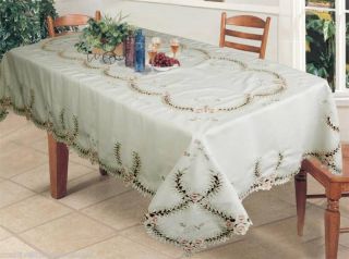 Embroidered Floral Cutwork Tablecloth 70x120 +12 NPK