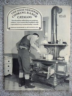   GOOD NEIGHBOR COOKING RANGE CATALOG 1979   WOOD & COAL STOVES