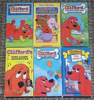 CLIFFORD THE BIG RED DOG 6 VHS Video Tape Lot SCHOLASTIC