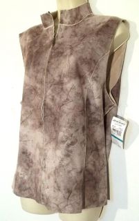 Sz 16 Alfred Dunner brown top aspen lodge brown faux suede vest NEW
