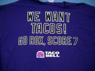Colorado Rockies MLB Taco Bell We Want Tacos Go Rox, Score 7 T