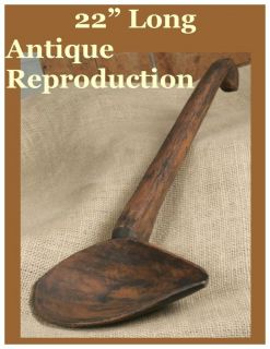 Antique Country Reproduction 22 Water Ladle Dipper w Spout Treen Tr