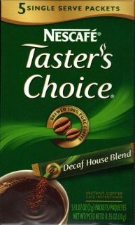 Tasters Choice Decaf House Blend Instant Coffee,45 Individual Packets