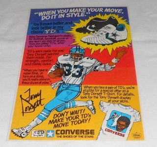 1978 Dallas Cowboys TONY DORSETT Converse shoes ad page