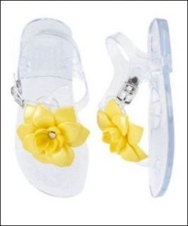 Gymboree NWT Zebra Safari CLEAR YELLOW FLOWER JELLY SANDALS SHOES US