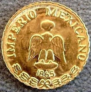 MEXICAN PESO 1865 MINI GOLD COIN  COLLECTOR   GOLD RUSH
