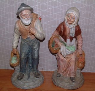VINTAGE COLLECTIBLES OLD MAN WOMAN FIGURINES