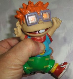 Rugrats Movie TV Show Toy PVC Figure Light Up Eyes Chuckie Keychain