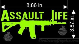 AR 15 Assault Life Decal Bush Master Gun salt Colt Spikes Tactical 2nd