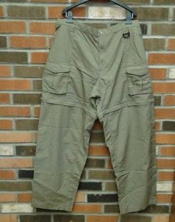Columbia Green PFG Conversion Pants Shorts sz XL  Excellent Clean No