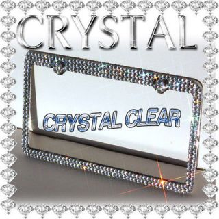 CRYSTAL CLEAR Color Bling Diamond Rhinestone License Plate Frame + 2