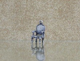 Sterling Silver 3D Dinning Living Room Chair Bracelet Charm 40s