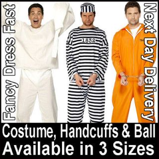 Convict Prisoner Orange Prison Break Boiler Suit Fancy Dress Costume