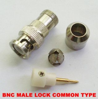 5pcs Free Solder BNC Male Plug Lock Common Type Connectors Adapter