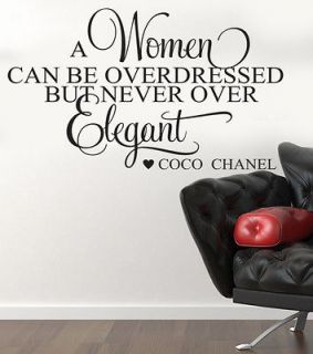 Coco Chanel Quote Irreplaceable Vinyl Wall Decal/Words/Qu ote/Sticker