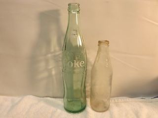 Vintage Glass Coca Cola Bottles One Pint Green Brooklyn And 10oz