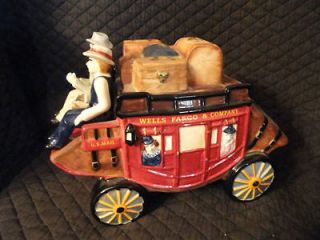 New, Wells Fargo stagecoach cookie jar, 2002