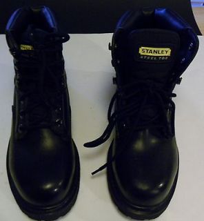 Stanley Black Steel Toed work boots Size 6.5 Medium