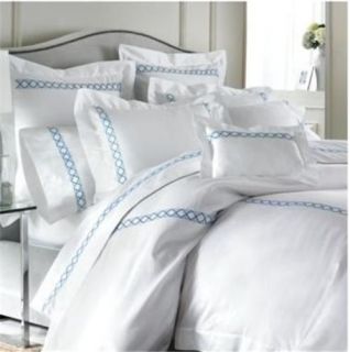 Pratesi Lucilla 500tc Standard Queen Pillow Sham White Blue