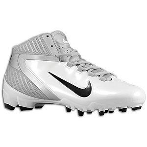 nike alpha speed 3/4 TD football/lacro sse cleat/cleats white black
