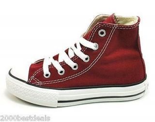 CONVERSE ALL STAR Chuck Taylor High Top Maroon YOUTHS GIRLS Sizes