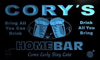 p230 b Corys Personalized Home Bar Beer Family Name Neon Light Sign