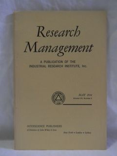 RESEARCH MANAGEMENT ~ MAY 1964 ~ VOL. VII, NO. 3 ~ INDUSTRIAL RESEARCH