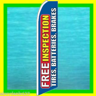 FREE INSPECTION TIRES, BATTERIES, BRAKES BANNER AD FLAG Feather