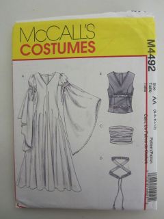 McCalls Costumes Sewing Pattern M4492 Renaissance Long Dress Gown