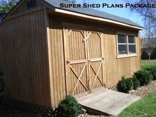 Design Shed Plans, 12x16 Gable Storage, DIY Wood Shed Plans Set on CD