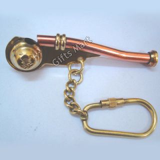 Bosuns pipe Key Chain Boatswains Whistle Copper & Brass Keychain