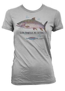 Life Begins At 10 Pounds Giant Rainbow Trout Fisherman Sports Juniors