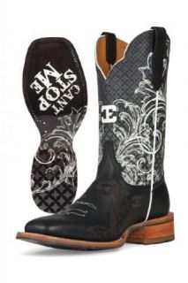 Cinch Edge Cant Stop Me CEW109 Black Square Toe Leather Cowboy Boots