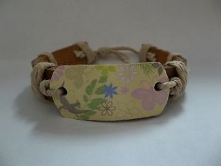 Butterfly leather braclet, ajustable Nice Gift