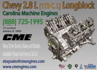 Rebuilt Chevrolet 173 Longblock Crate Engine 2.8 Chevy